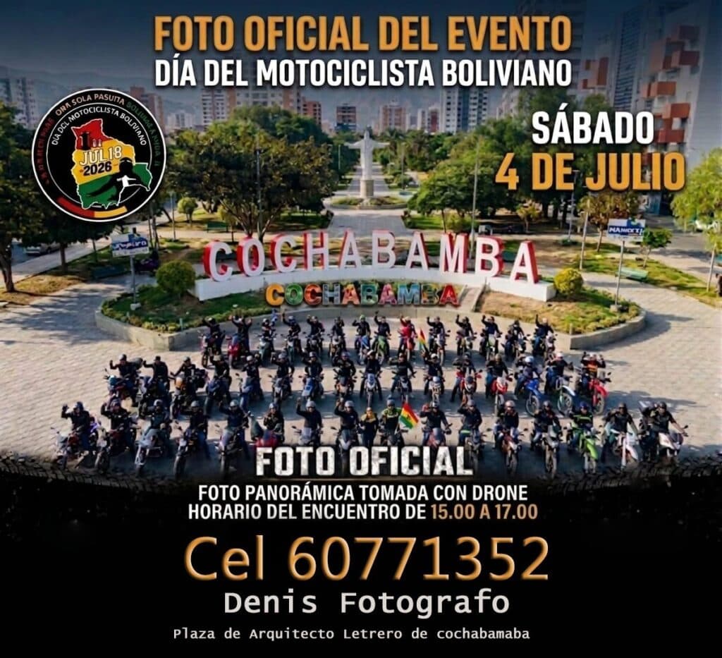 Foto oficial del día del motociclista boliviano