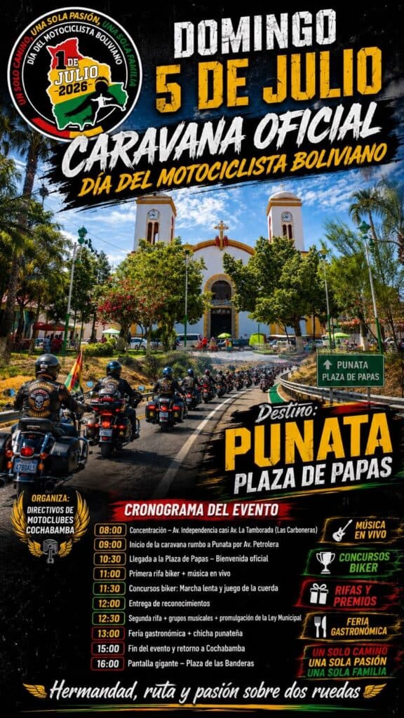 Caravana por el Día del Motociclista Boliviano